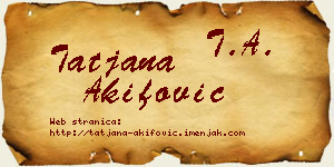 Tatjana Akifović vizit kartica